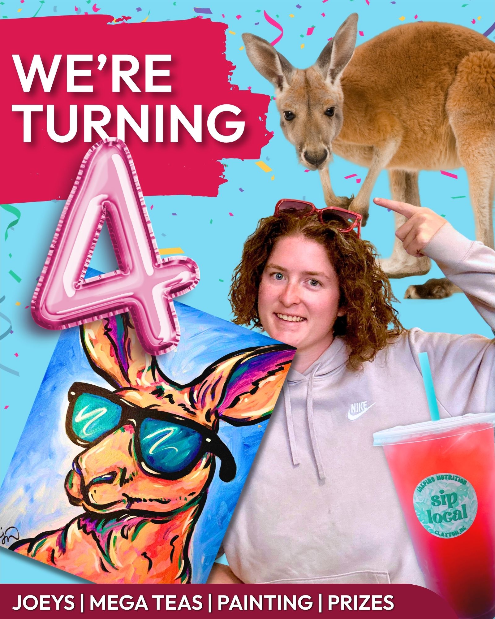 4 Year Celebration! KANGAROOS! MEGA TEAS, PAINTING, AND MORE!