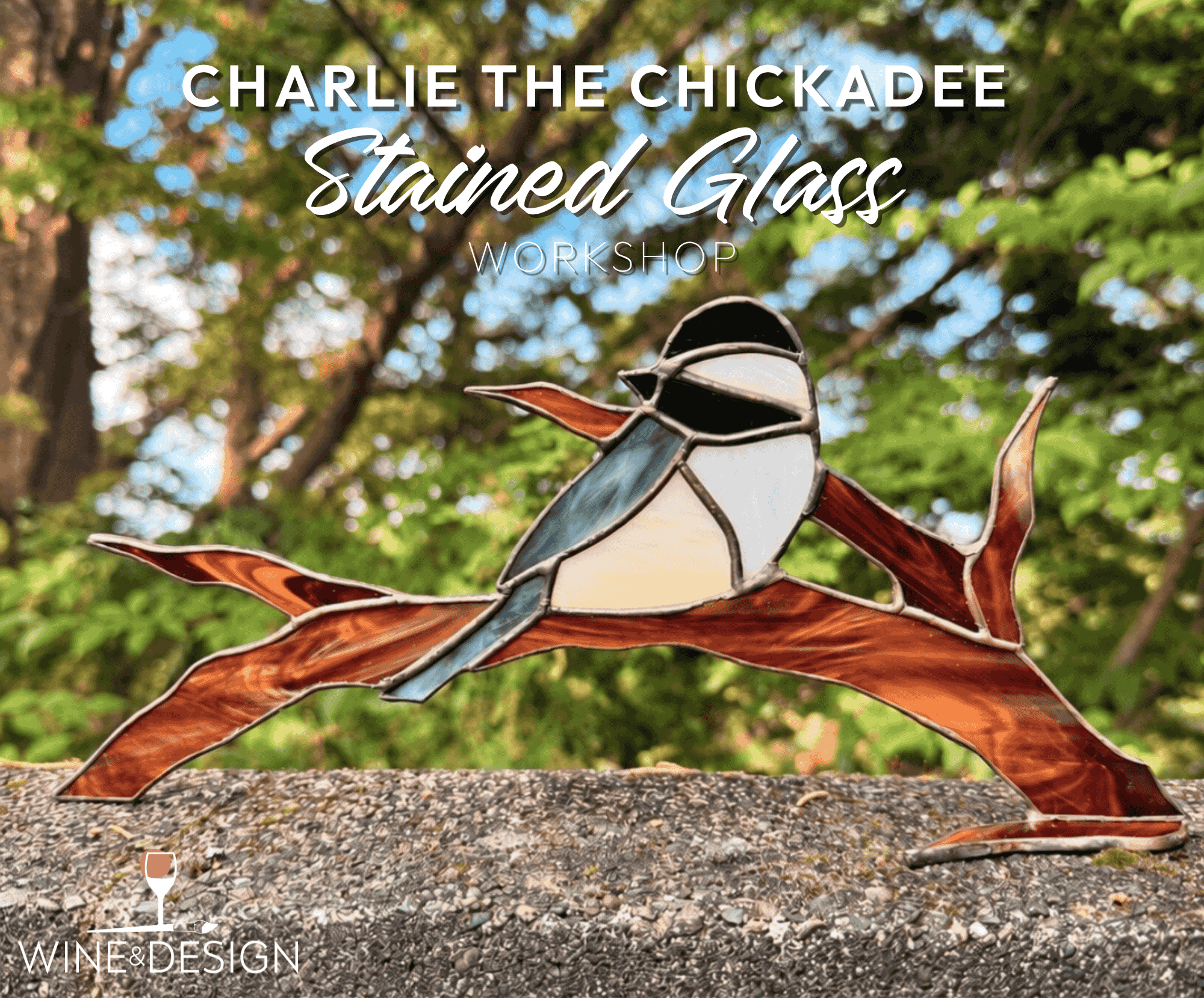 Charlie the Chickadee Stained Glass
