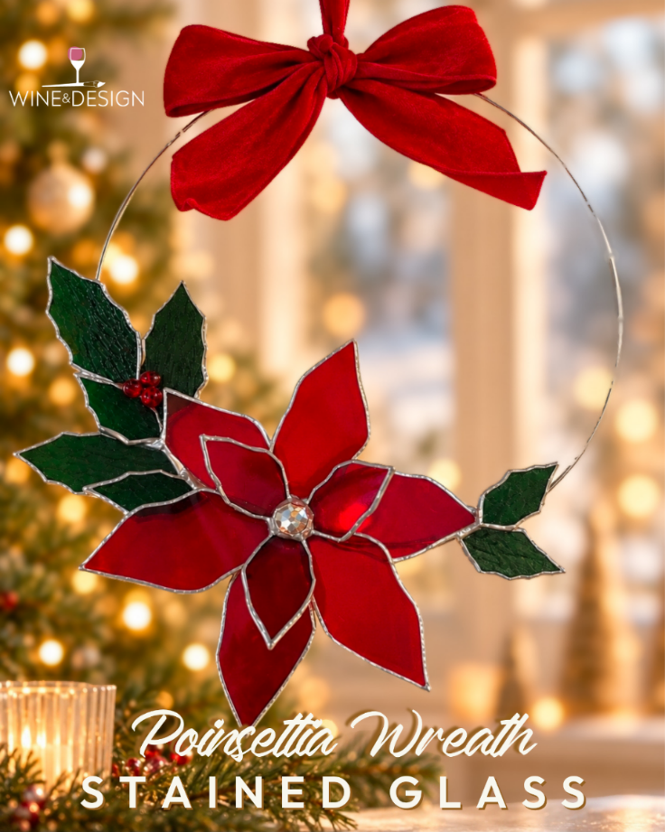 Poinsettia Wreath Stained Glass Workshop | Winter Wonderland Collection