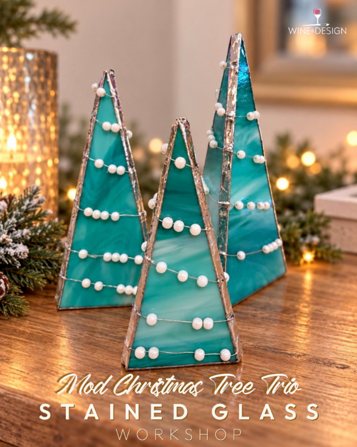 Mod Tree Trio Stained Glass Workshop | Winter Wonderland Collection