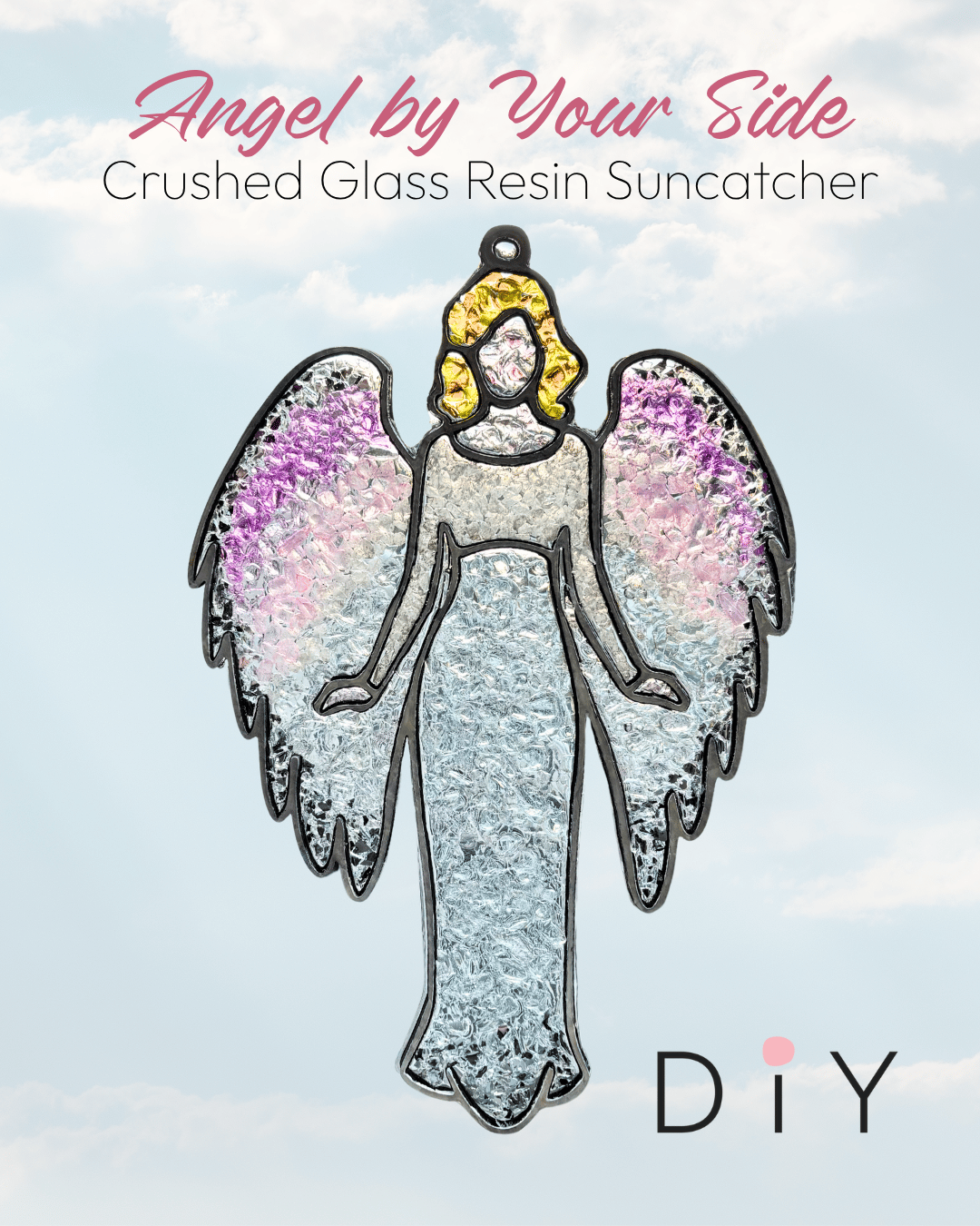 DIY Faux Stained Glass Resin Angel Suncatcher - BYOB and Free Parking