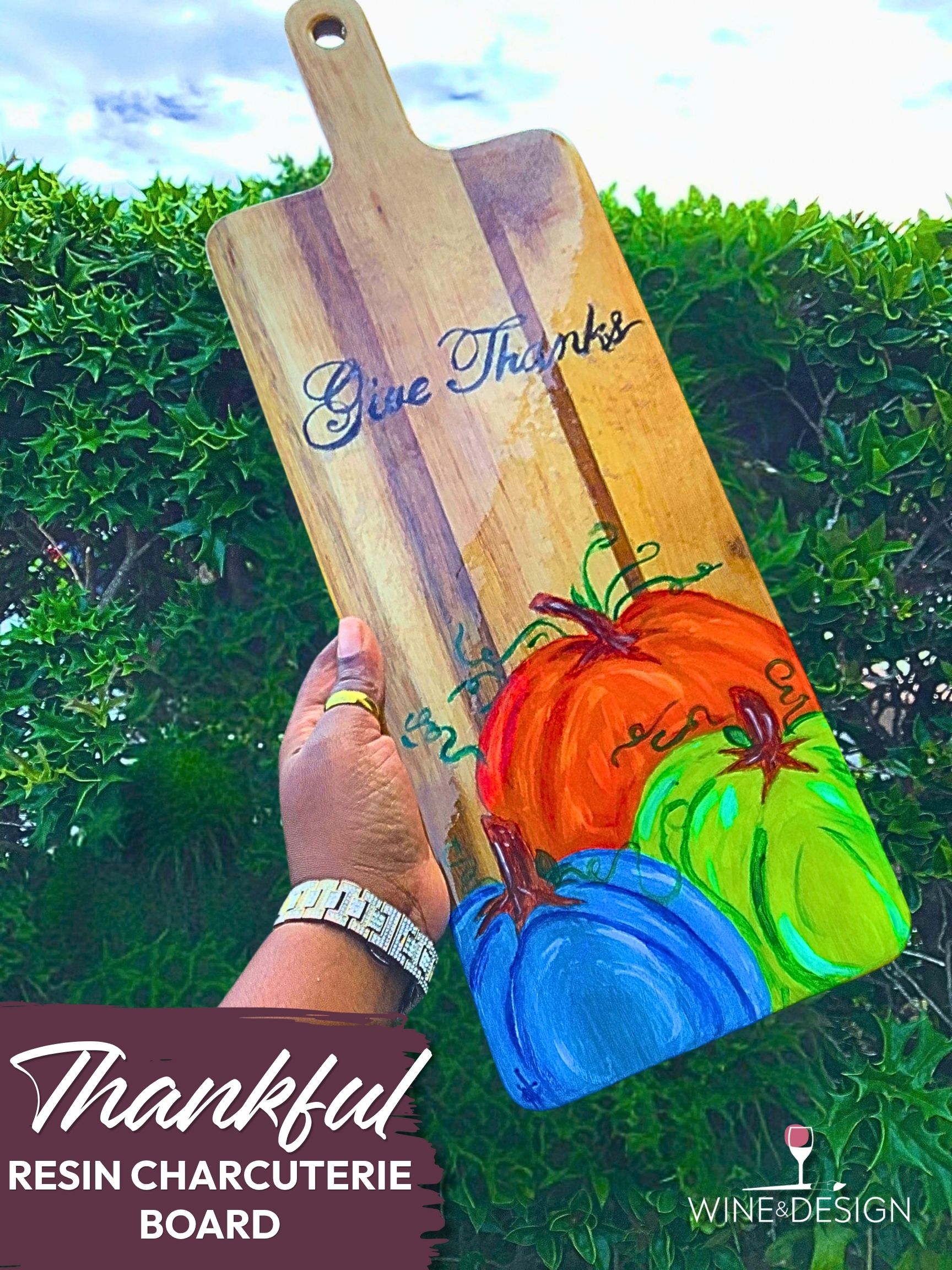 Thankful Resin Charcuterie Board