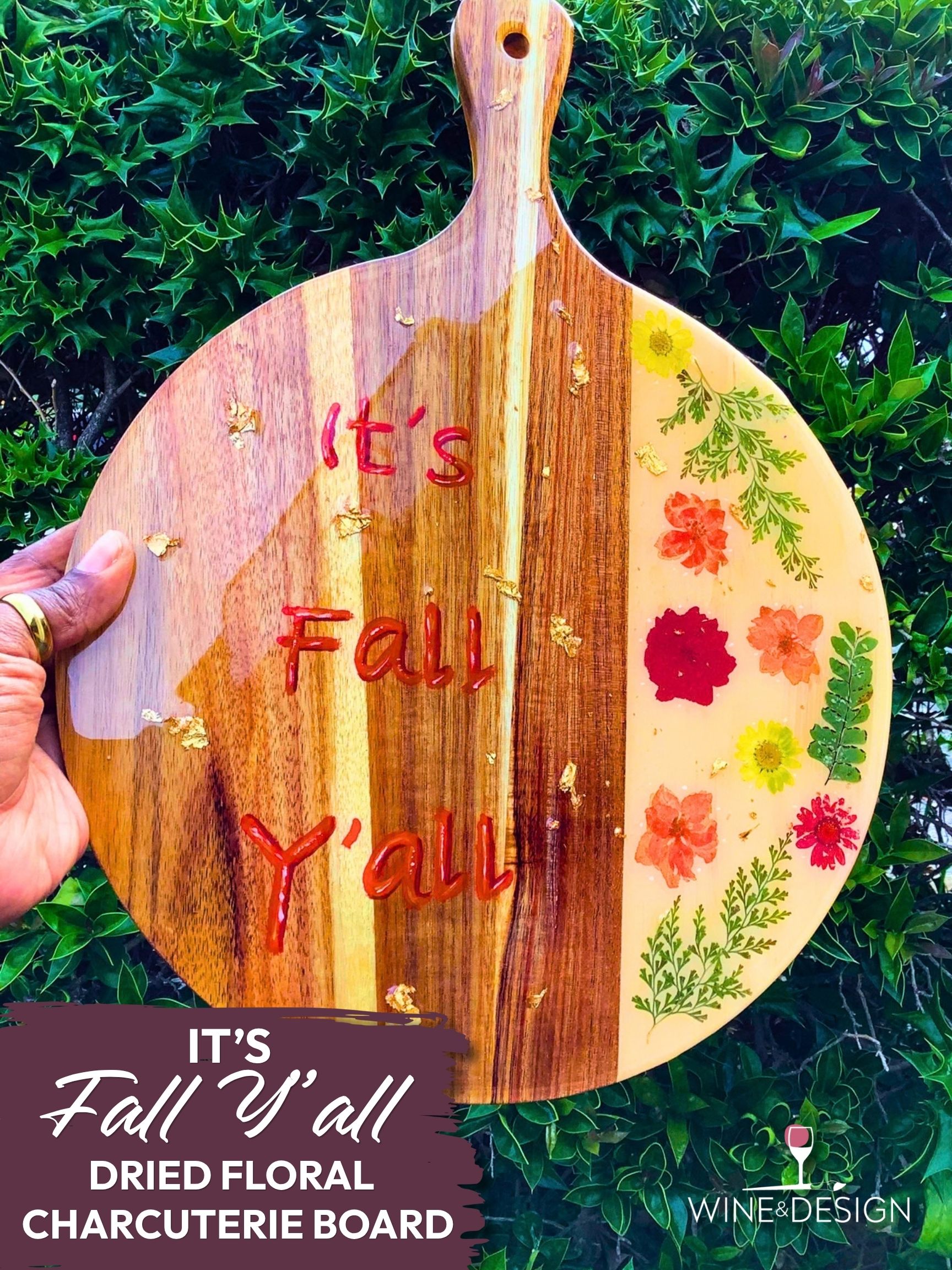 Fall Dried Flower Charcuterie Board 