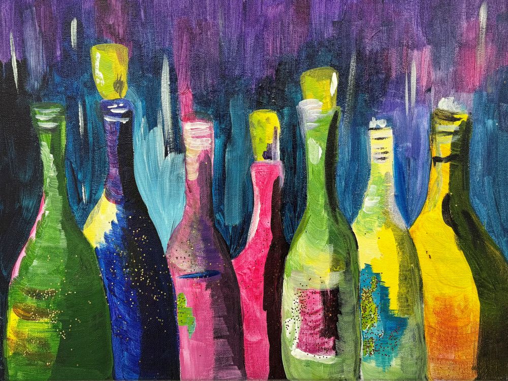 Sip & Paint Glitter Bottles - BYOB and Free Parking