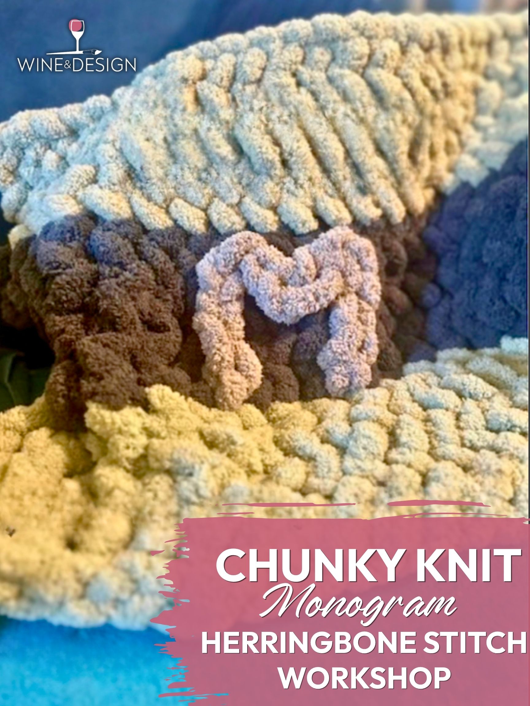Monogram Lap Blanket Herringbone Stitch