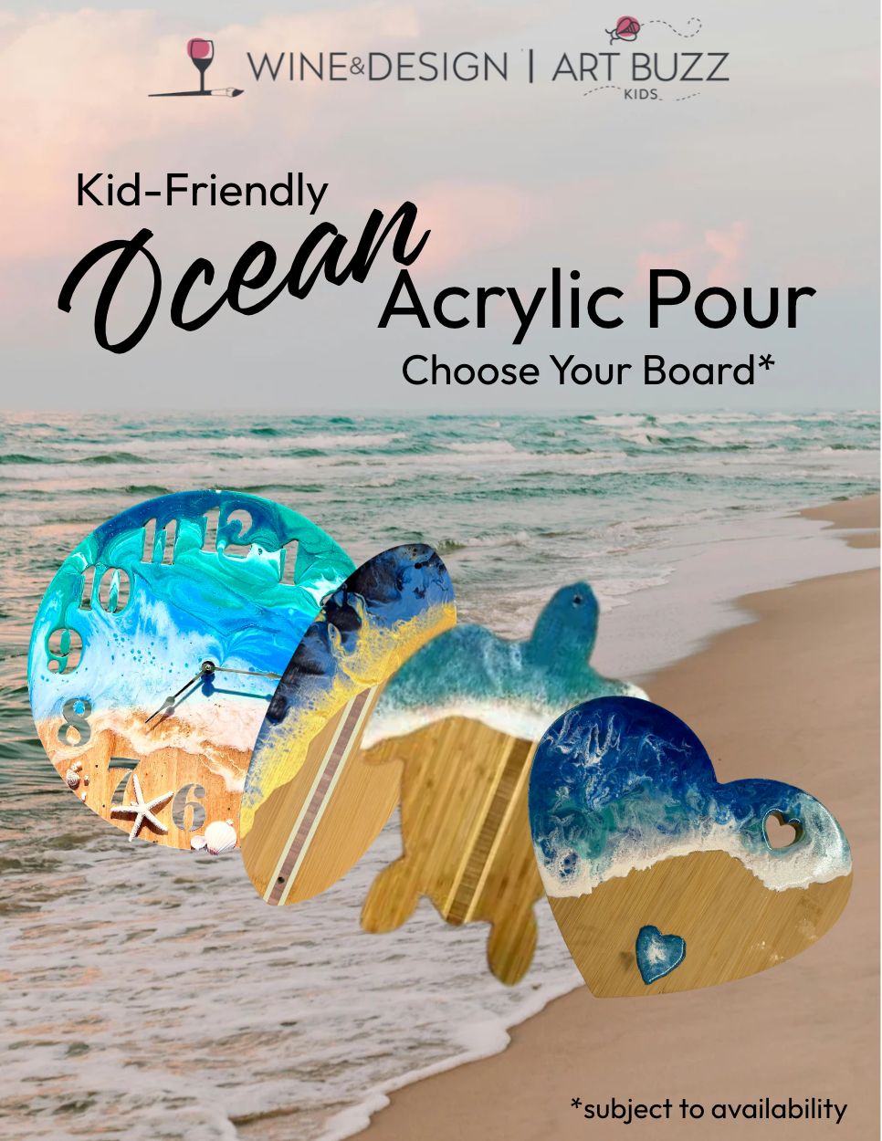 Kid-Friendly Ocean Pour Serving Board Workshop