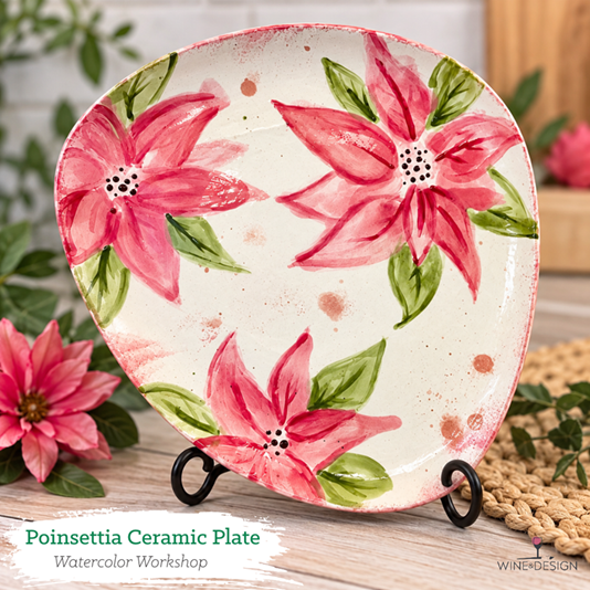 Poinsettia Ceramic Watercolor Workshop
