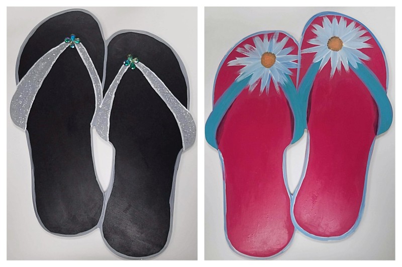 Glam Beach Flip Flop Wood Cut Out