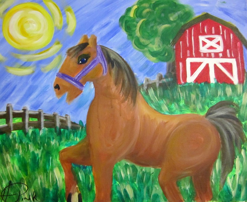 Kid's Horse and Barn