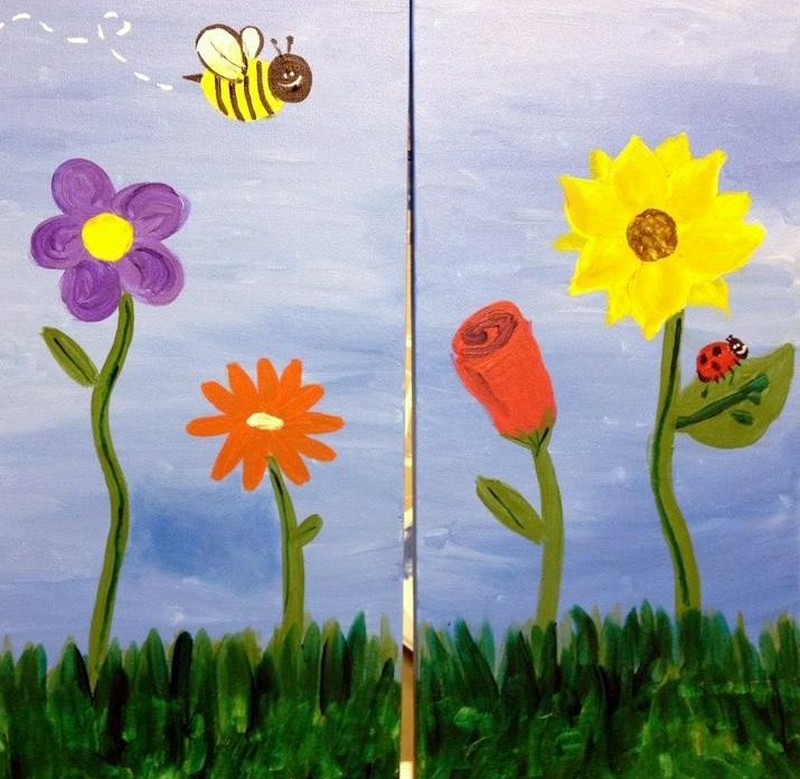 Family Paint | Flower Patch - One Ticket Per Family | Add More Canvases 