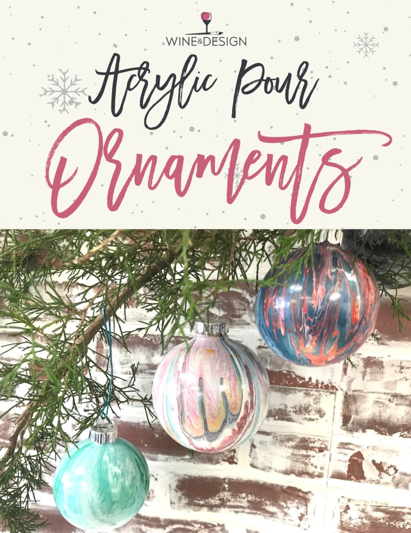 Acrylic Pour Ornaments - Set of 4 