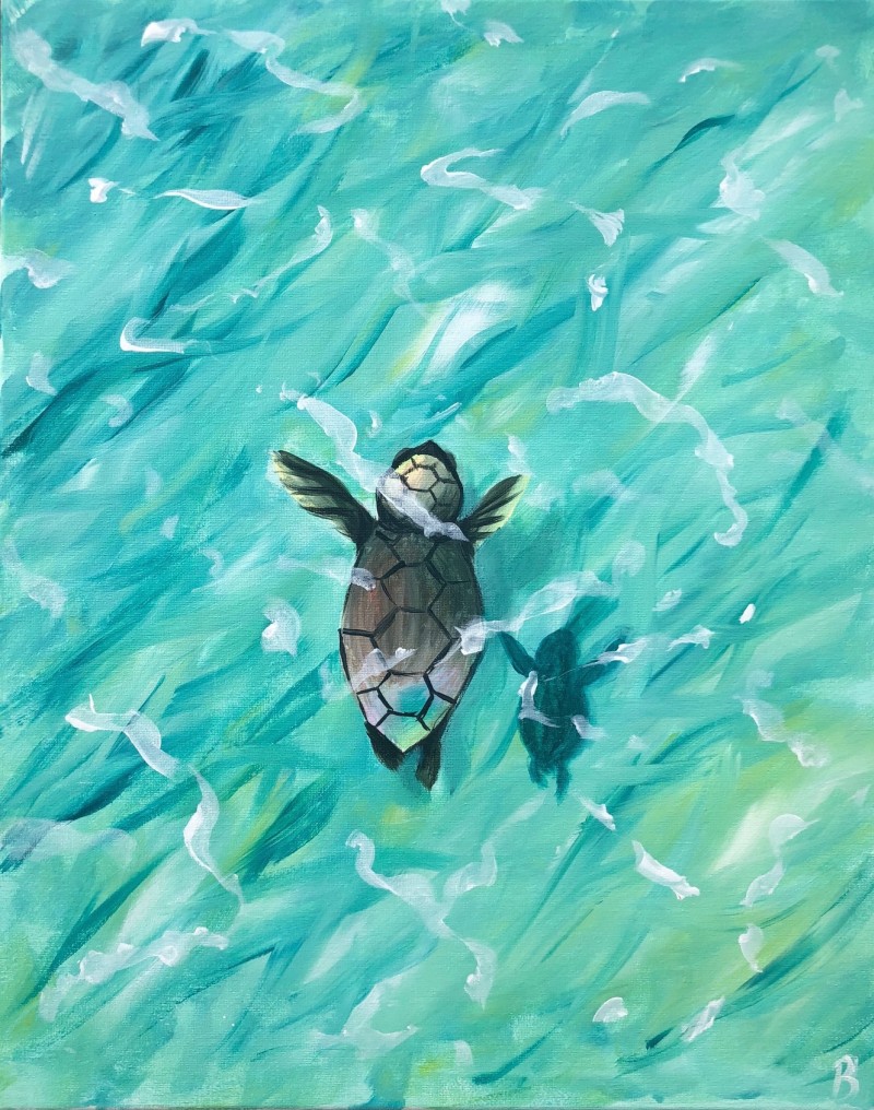 Baby Turtle - 16x20 Acrylic on Canvas