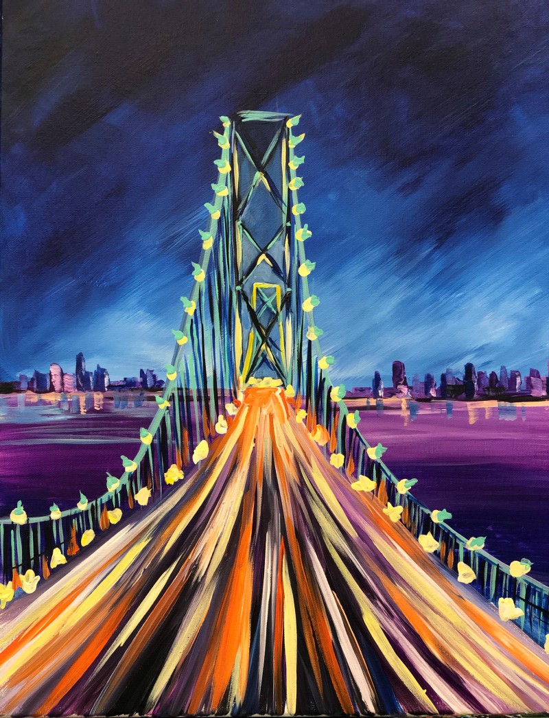 Bay Bridge Traffic - landmarks - sunset - landscape