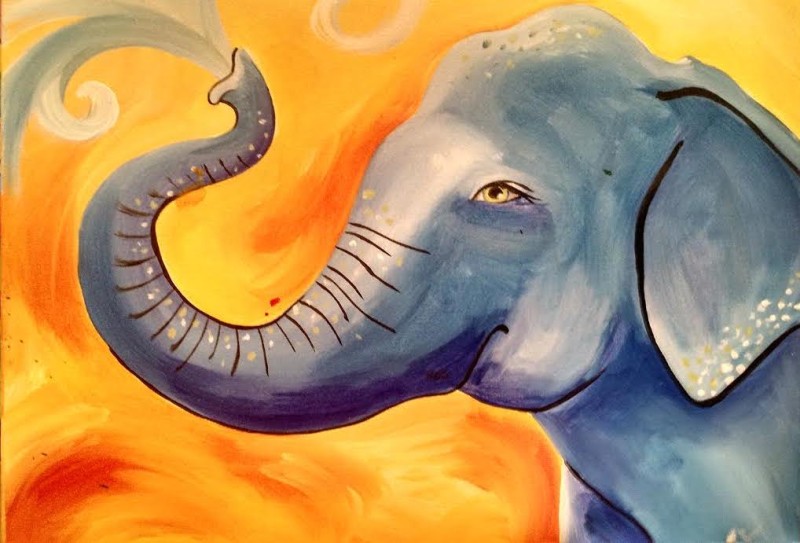 Sip & Paint Blue Elephant - BYOB and Free Parking