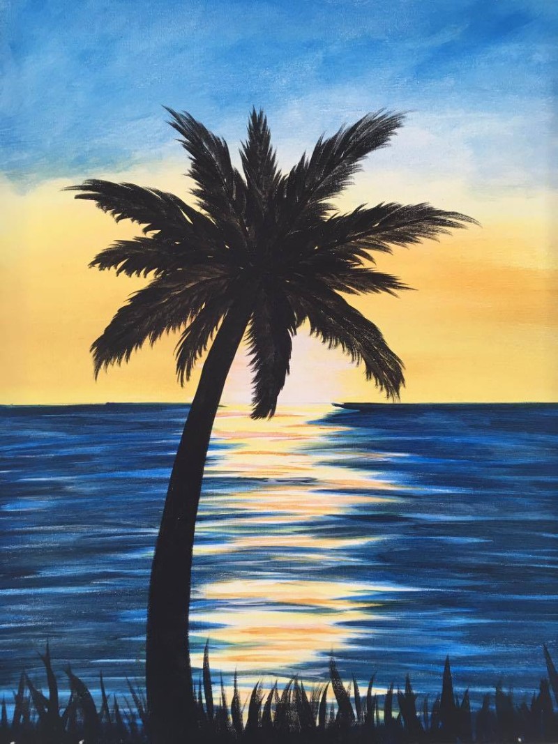 Blue Sunset Palm