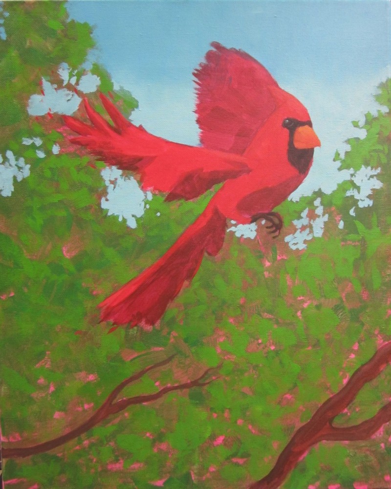 Cardinal In Flight