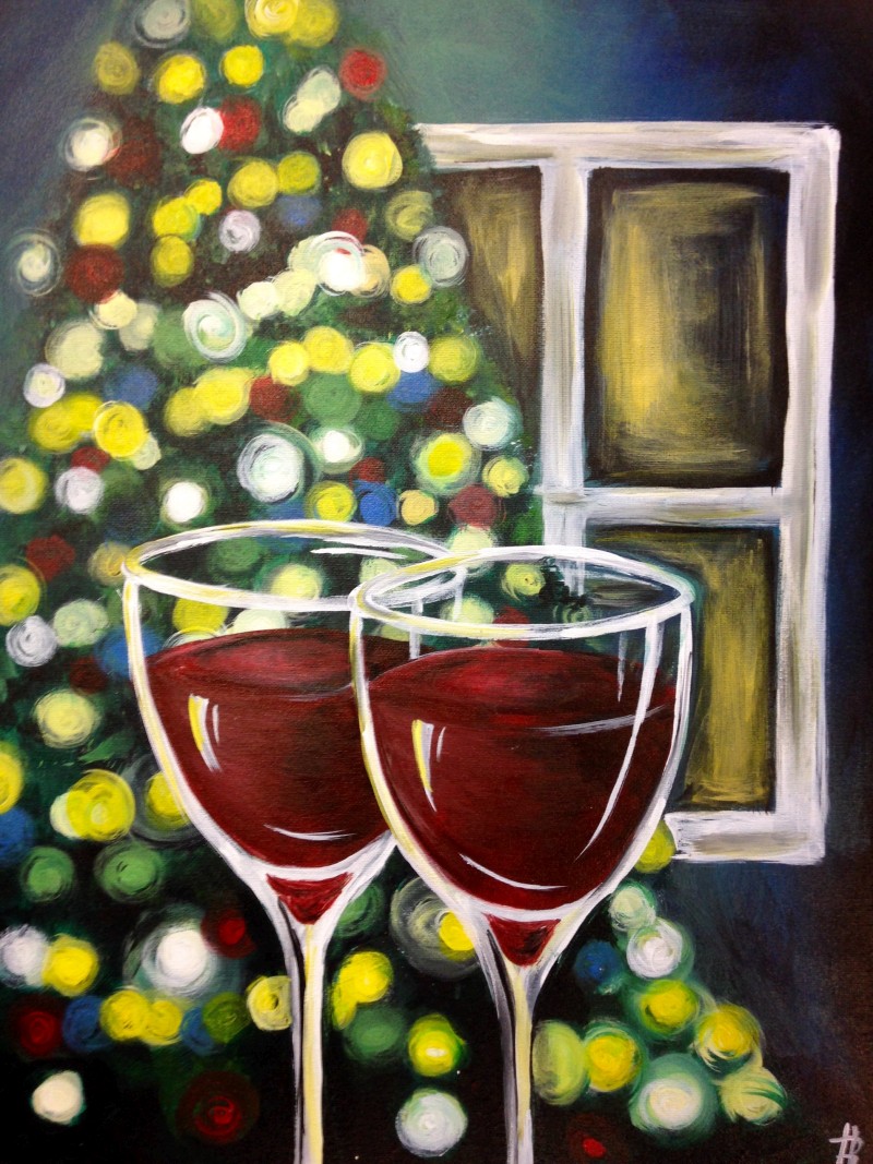 IN-STUDIO: Christmas Cheers - 16x20 acrylic on canvas