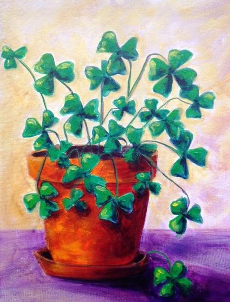 Happy St Patrick's Day Paint "Clover Pot"