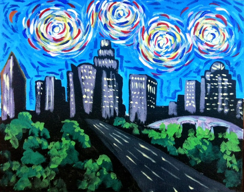 Patriotic Charlotte Starry Night