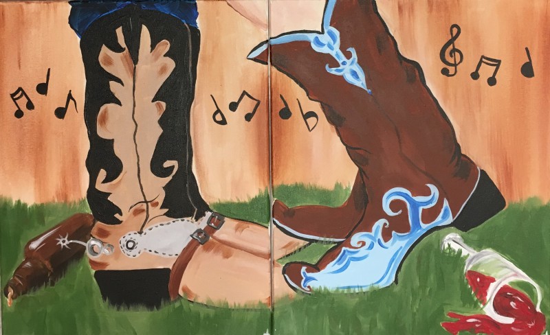 Dance & Paint Series Date Night Deal! - Country Love - Music Hits & Line Dance Music Night