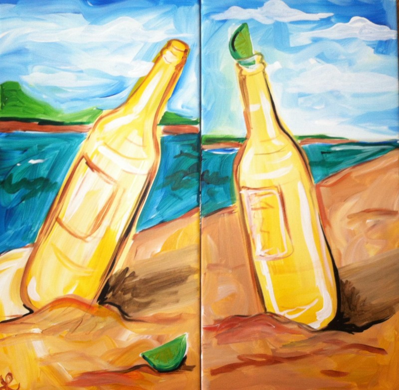 Dance & Paint Series - Beer Time - Latin Music Date Night Deal!