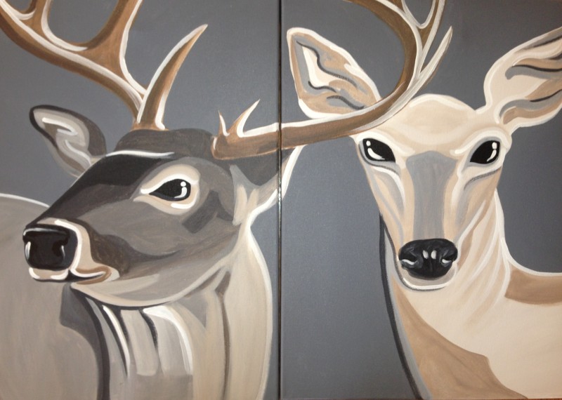 Date Night Deer (Two Canvas Set, Two Tickets Required)