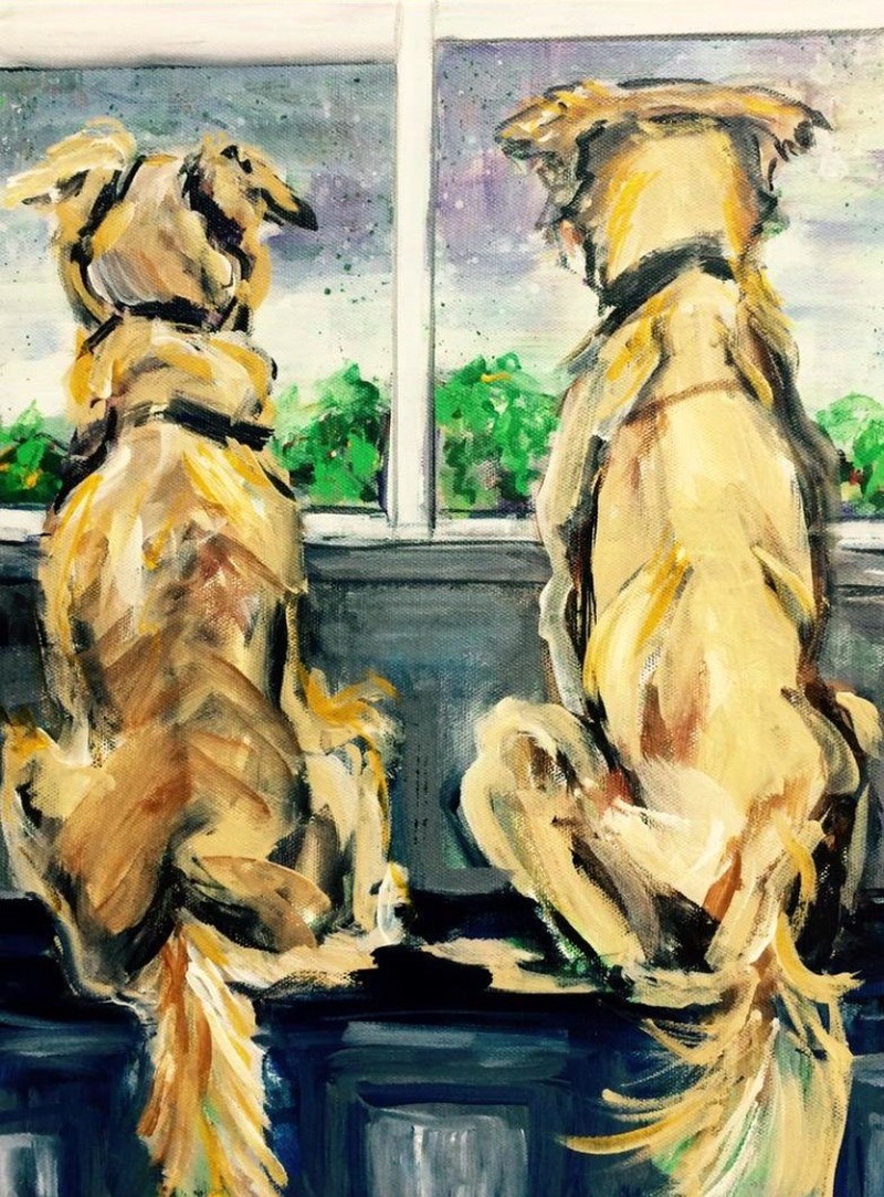 Doggies at the Window 