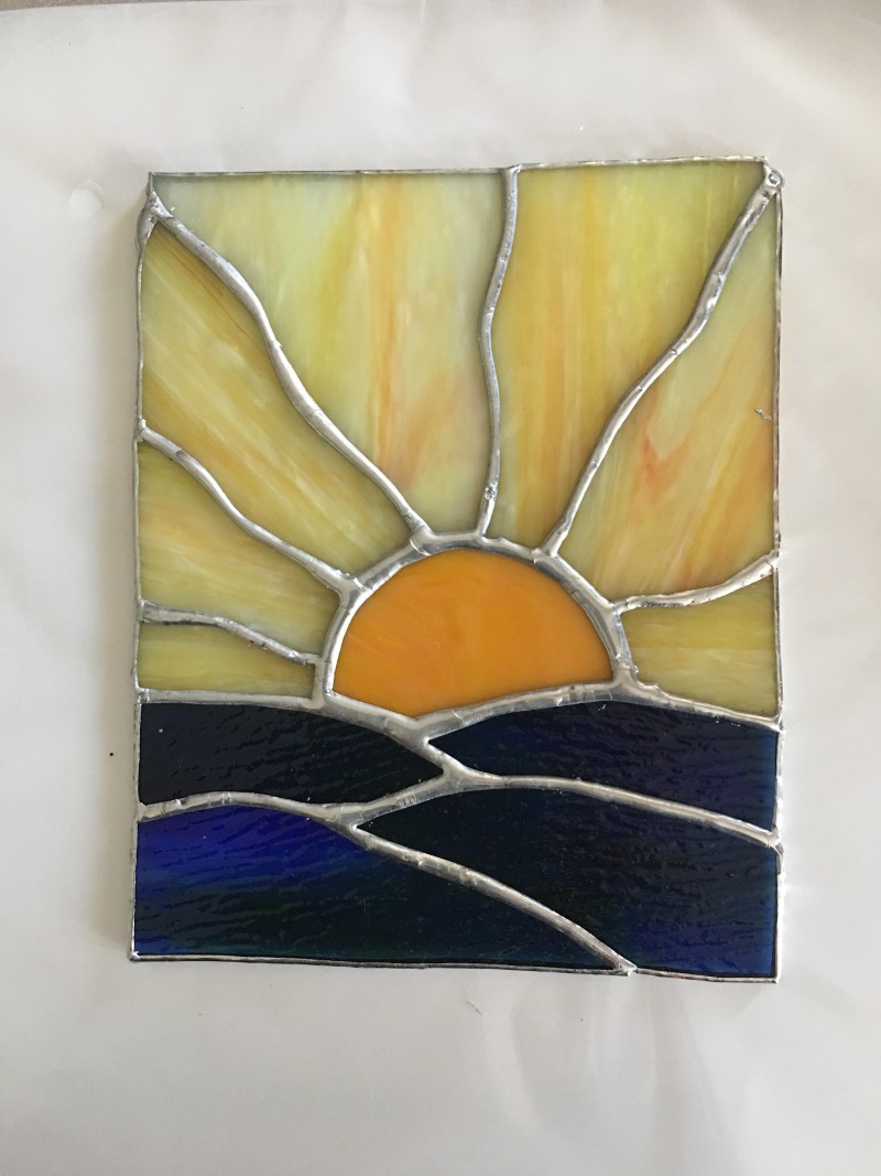 Stained Glass Sunset Panel
