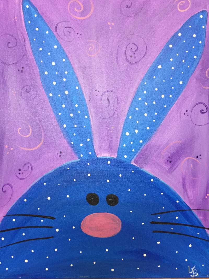 Spring Break Art Camp Morning - Paint Blue Bunny