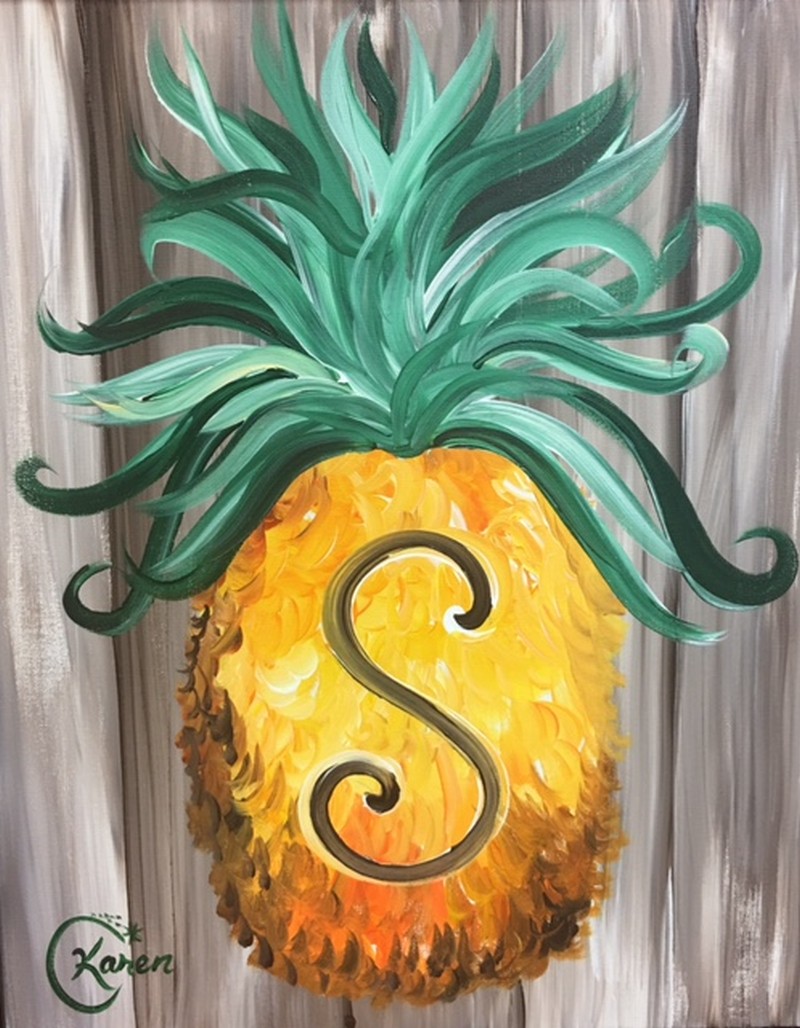 Rustic Monogram Pineapple