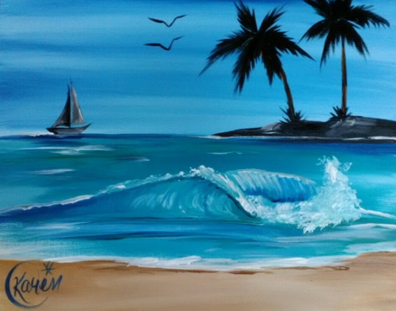 Hang Loose - a step by step canvas painting experience!
