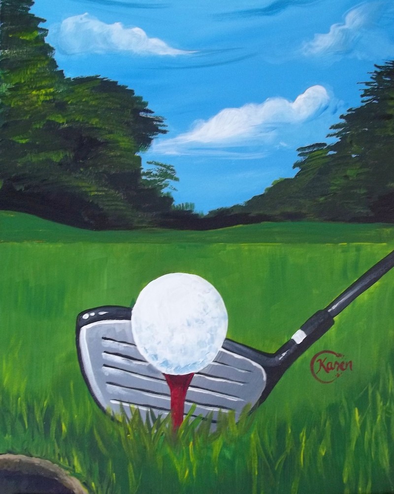 CELEBRATE DAD! Tee Off Canvas Painting