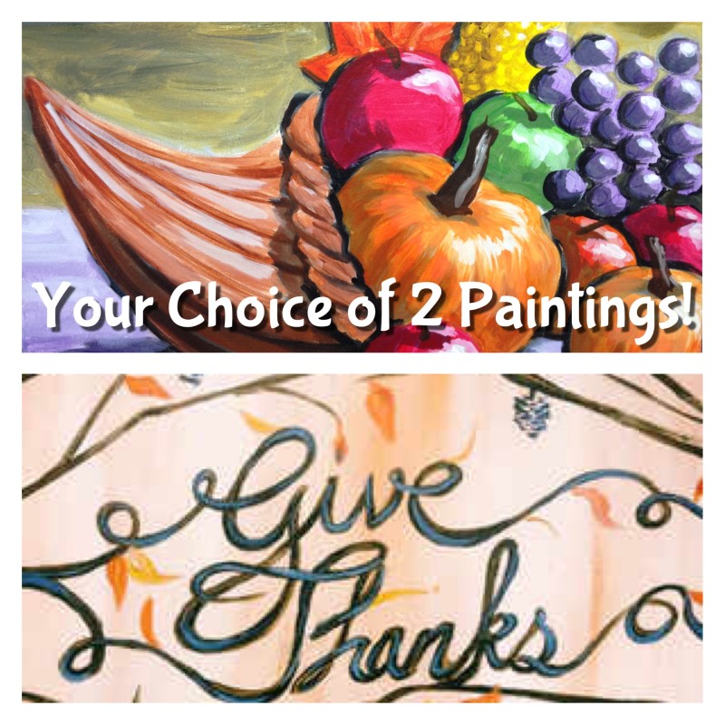 Choice of 2 Thanksgiving paintings 