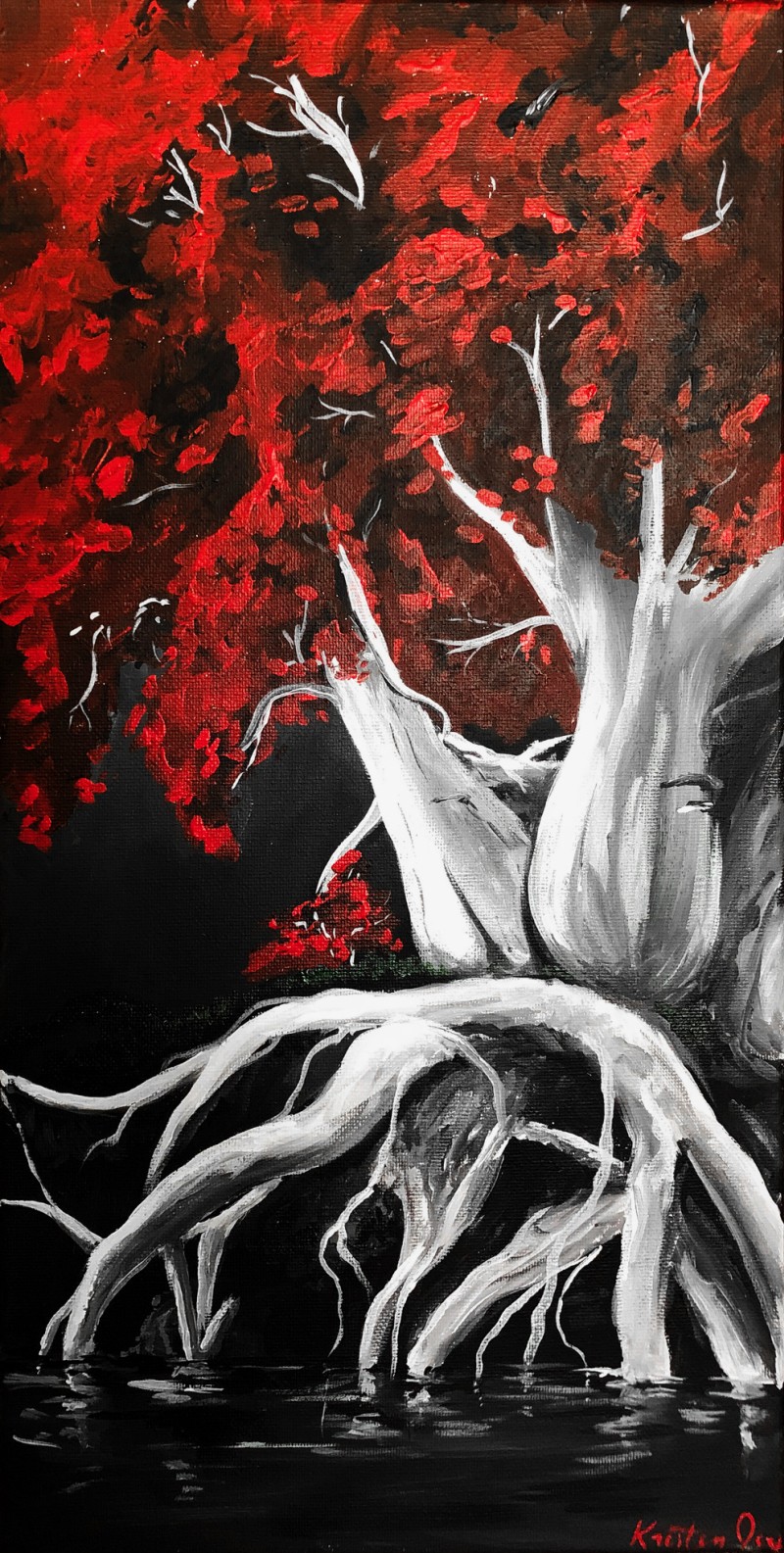 IN-STUDIO: God Tree- 10x20 acrylic on canvas