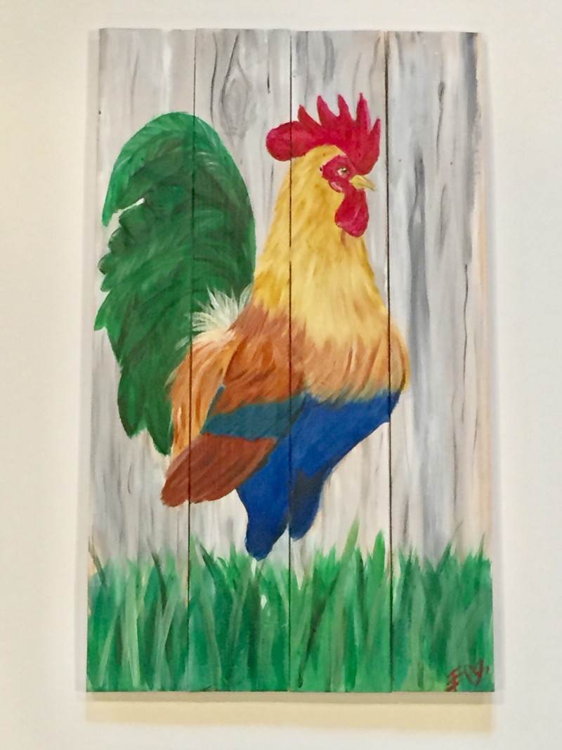 Painted Rooster Pallet