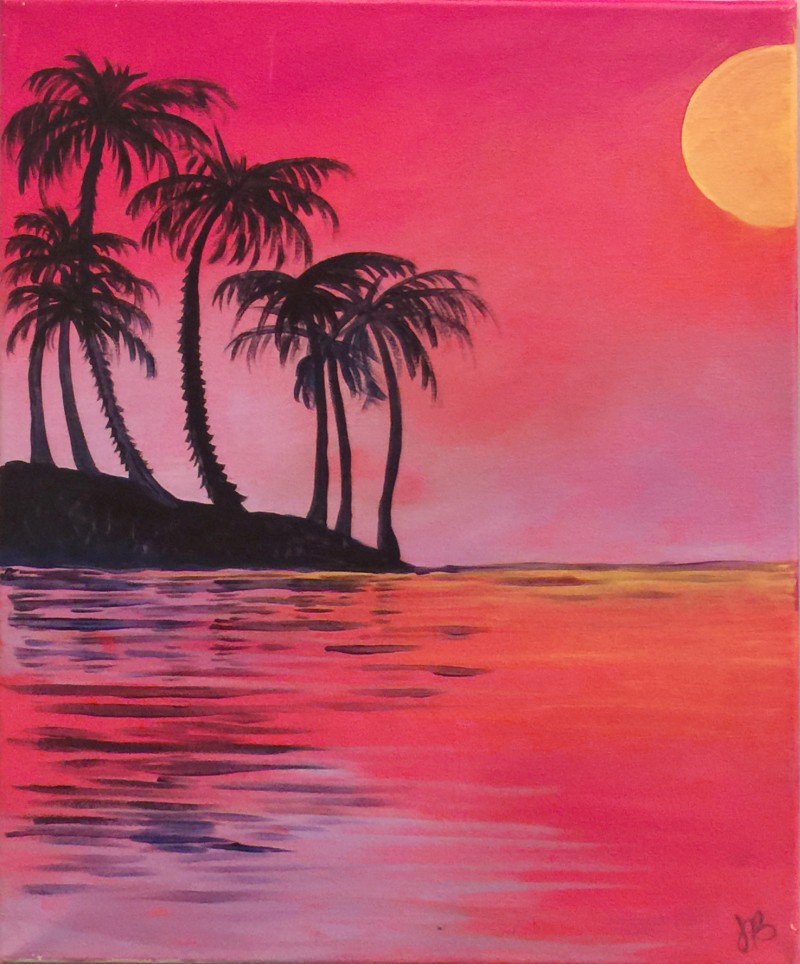 *Galentine's Day!* IN-STUDIO: Pink Sunset - 16x20 acrylic on canvas