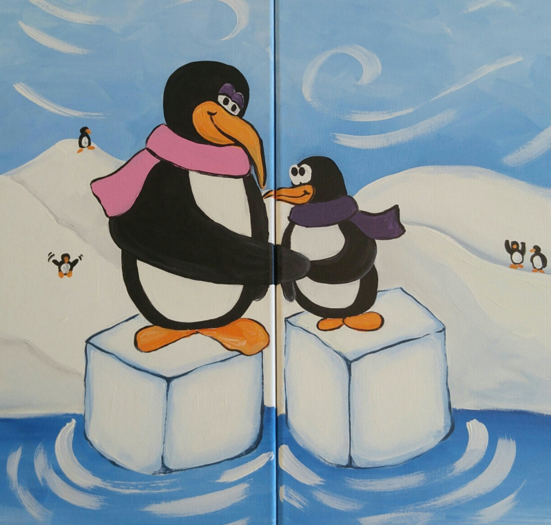 Family Paint | 2 Canvases, 1 Ticket | Penguin Family n 