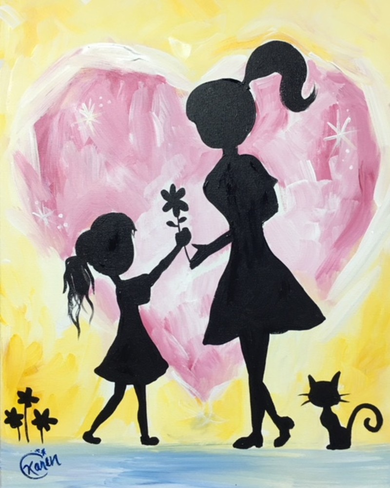 Mommy & Me on Two 12x16 Canvases