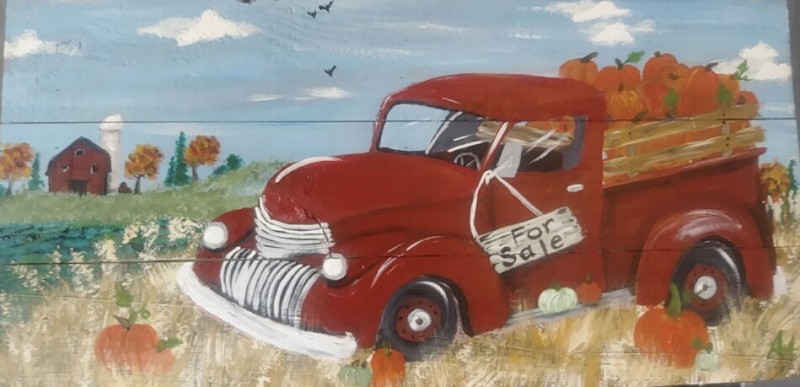 Pumpkin Truck Painting