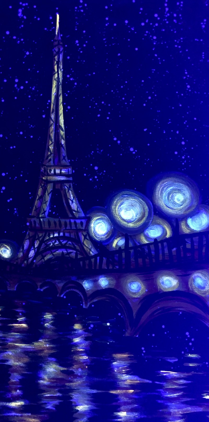 Blacklight Eiffel Tower