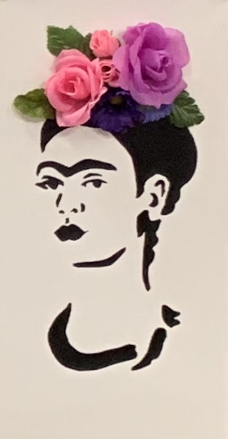 Frida Kahlo With 3D Flowers