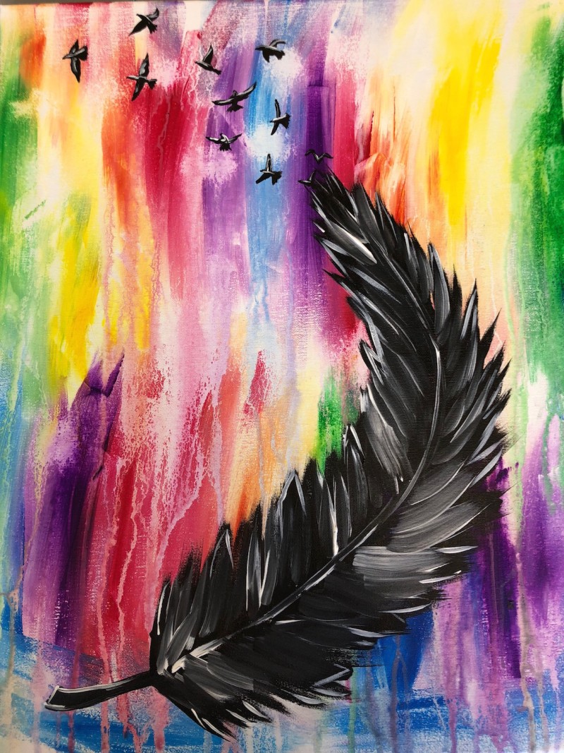 Fly Away Feather Sweet Freedom Painting!