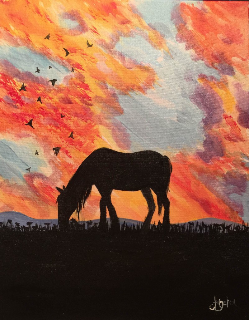 Sunset Horse - 16x20 Acrylic on Canvas