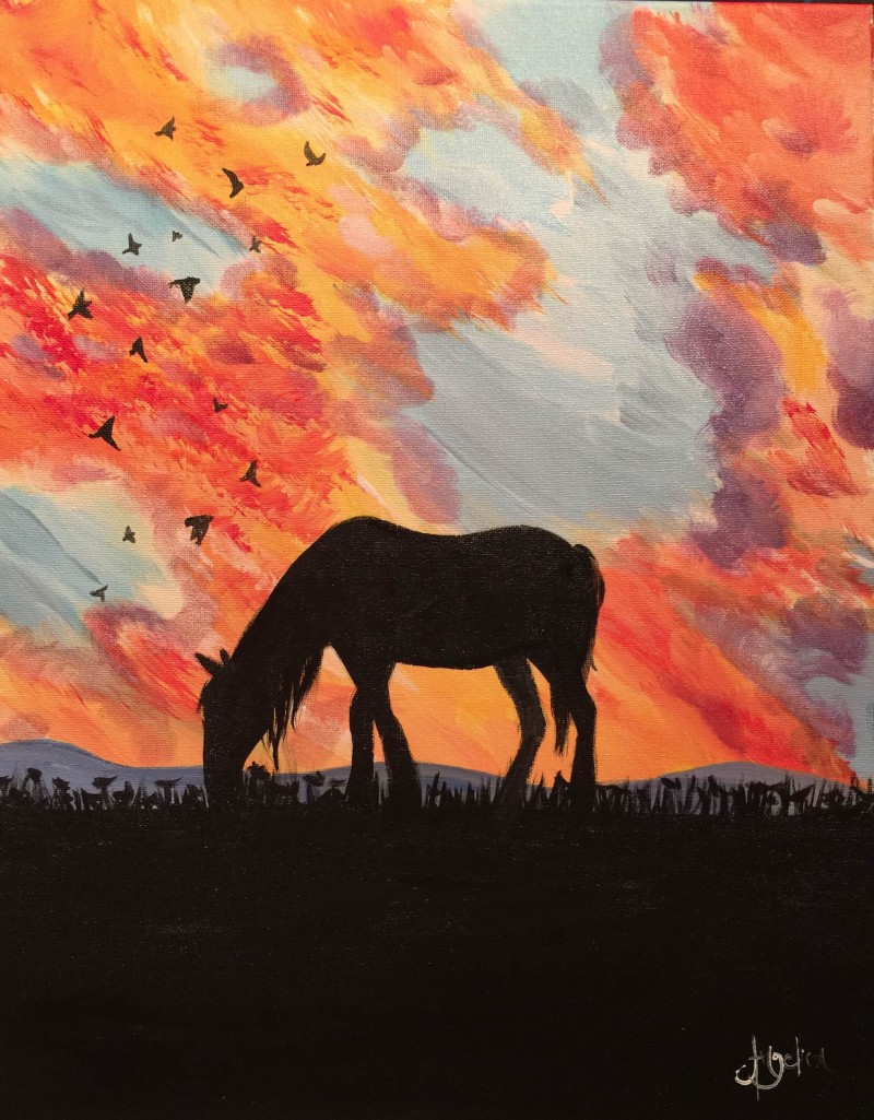 $30 Wine Down Wednesday| Sunset Horse Silhouette