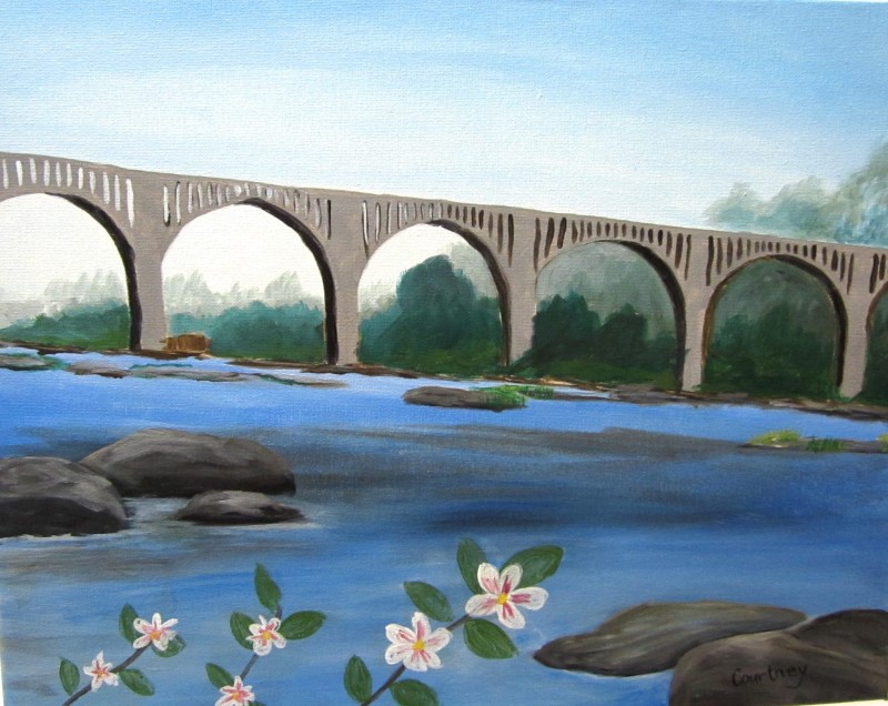IN-STUDIO: James River - 16x20 acrylic on canvas