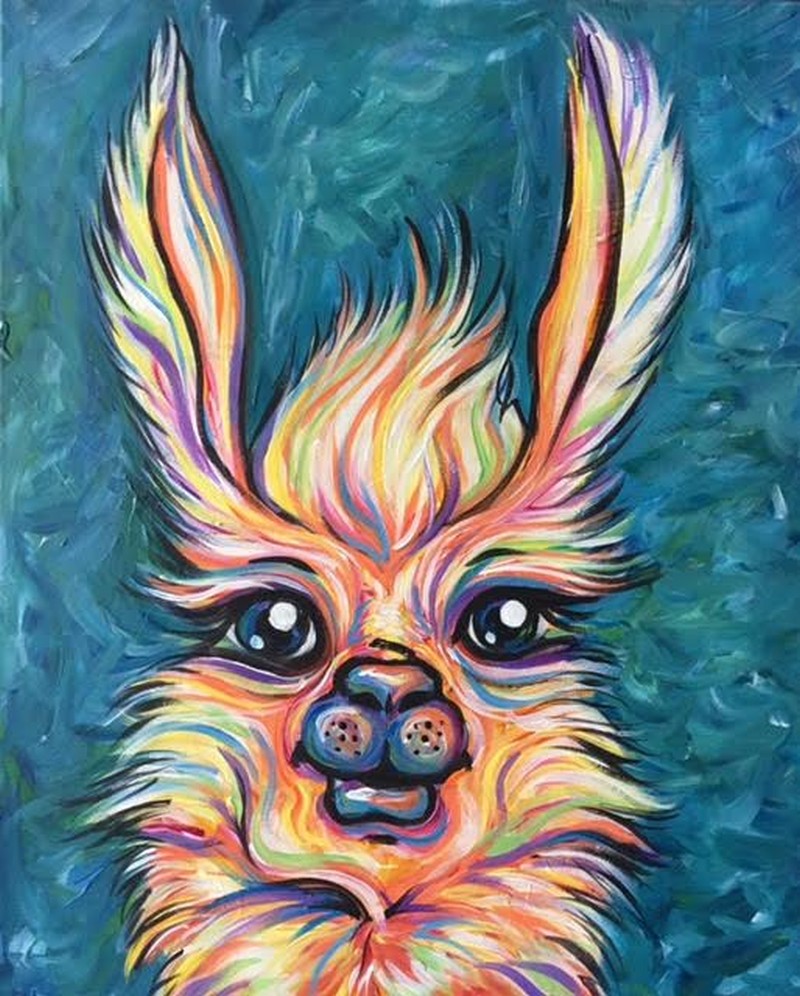 IN-STUDIO: Llama Lucy - 16x20 acrylic on canvas