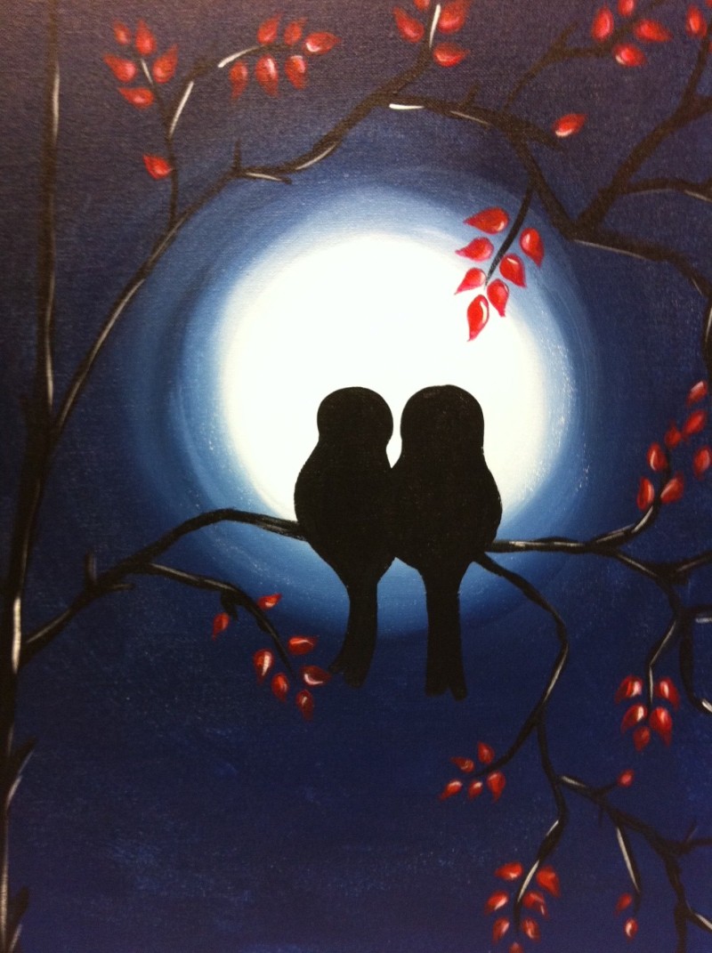 Moonlight Lovebirds