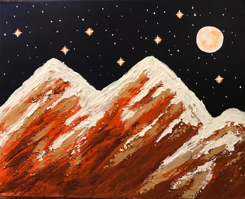 IN-STUDIO: Something about Mars - 16x20 acrylic on canvas