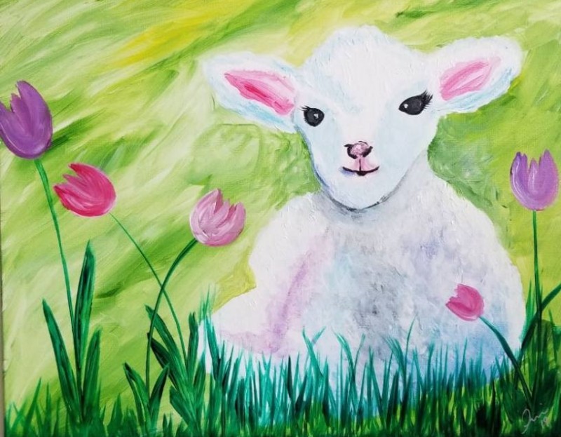 Spring Break Art Camp Morning - Paint Mary's Little Lamb
