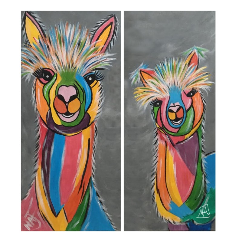 Colorful Parent & Me Alpacas Family Day